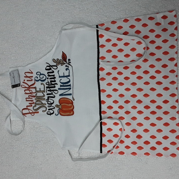 NWT Apron One Size OS Pumpkin Spice and Everything Nice! Great for Thanksgiving! - Picture 10 of 14